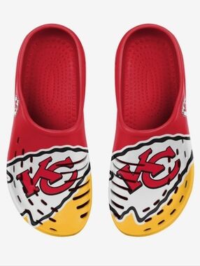 FOCO Kansas City Chiefs Colorblock Big Logo Clog Size XL 13/14
